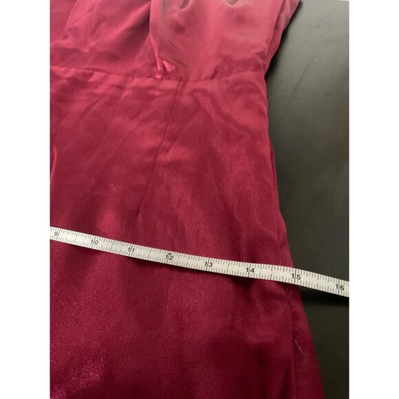 LULUS Devotion to Love Wine Satin One-Shoulder Maxi Dress NWT size XS - Picture 11 of 14